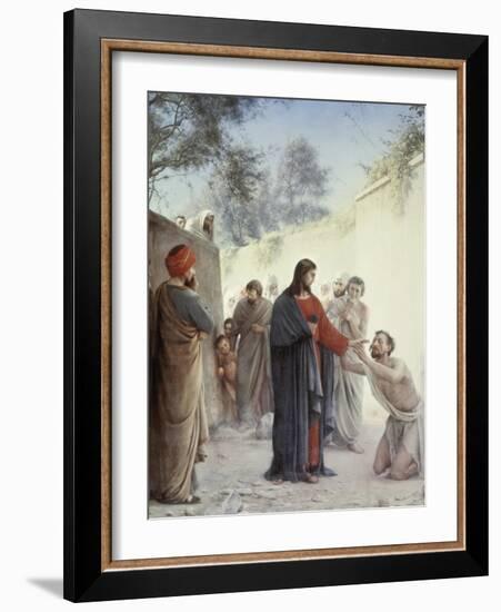 The Man Born Blind-Carl Bloch-Framed Giclee Print