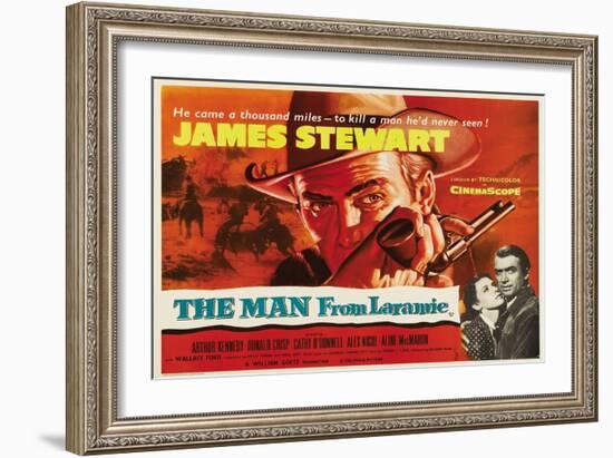 The Man From Laramie, UK Movie Poster, 1955-null-Framed Premium Giclee Print