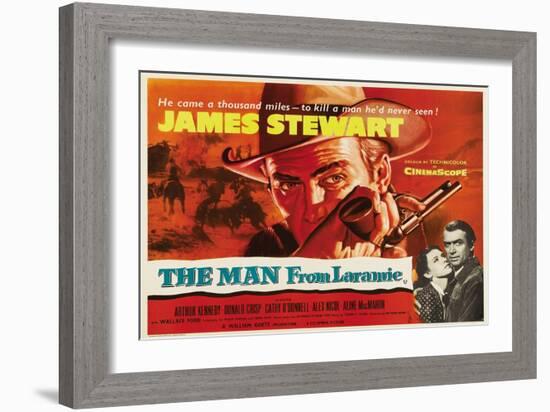 The Man From Laramie, UK Movie Poster, 1955-null-Framed Premium Giclee Print