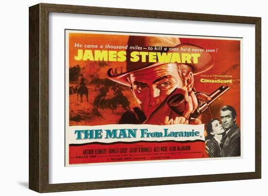 The Man From Laramie, UK Movie Poster, 1955-null-Framed Premium Giclee Print