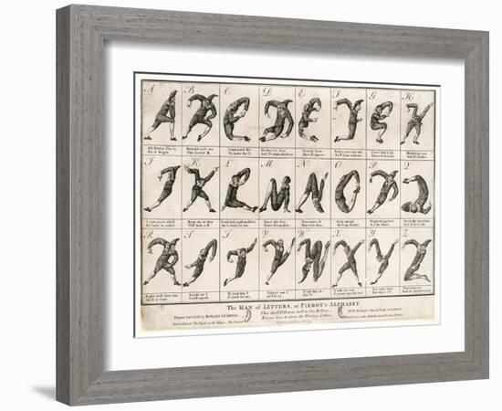 The Man of Letters or Pierrot's Alphabet' Note That I Doubles with J and U with V-null-Framed Art Print