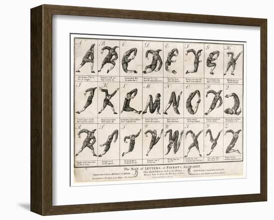 The Man of Letters or Pierrot's Alphabet' Note That I Doubles with J and U with V-null-Framed Art Print