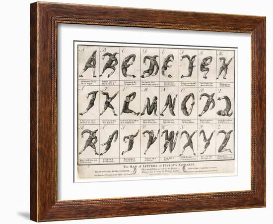 The Man of Letters or Pierrot's Alphabet' Note That I Doubles with J and U with V-null-Framed Art Print