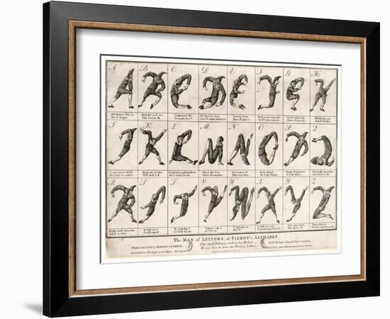 The Man of Letters or Pierrot's Alphabet' Note That I Doubles with J and U with V-null-Framed Art Print