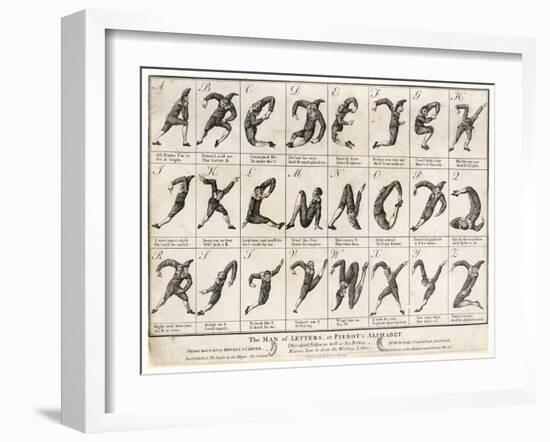 The Man of Letters or Pierrot's Alphabet' Note That I Doubles with J and U with V-null-Framed Art Print