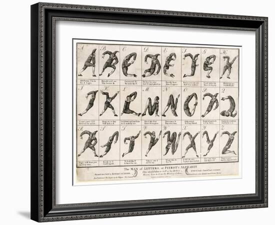 The Man of Letters or Pierrot's Alphabet' Note That I Doubles with J and U with V-null-Framed Art Print