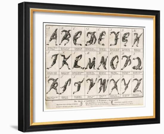 The Man of Letters or Pierrot's Alphabet' Note That I Doubles with J and U with V-null-Framed Art Print