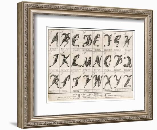 The Man of Letters or Pierrot's Alphabet' Note That I Doubles with J and U with V-null-Framed Premium Giclee Print