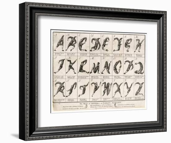 The Man of Letters or Pierrot's Alphabet' Note That I Doubles with J and U with V-null-Framed Premium Giclee Print