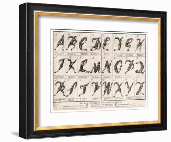The Man of Letters or Pierrot's Alphabet' Note That I Doubles with J and U with V-null-Framed Premium Giclee Print