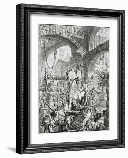 The Man on the Rack, from 'Carceri d'Invenzione', c.1749-Giovanni Battista Piranesi-Framed Giclee Print