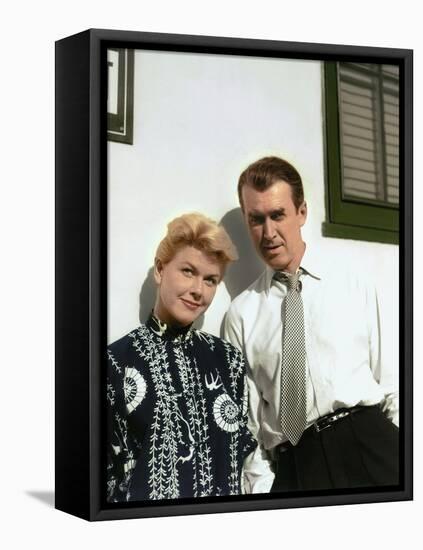 THE MAN WHO KNEW TOO MUCH, 1956 directed by ALFRED HITCHCOCK Doris Day / James Stewart (photo)-null-Framed Stretched Canvas