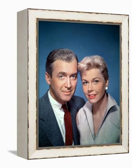 THE MAN WHO KNEW TOO MUCH, 1956 directed by ALFRED HITCHCOCK James Stewart and Doris Day (photo)-null-Framed Stretched Canvas