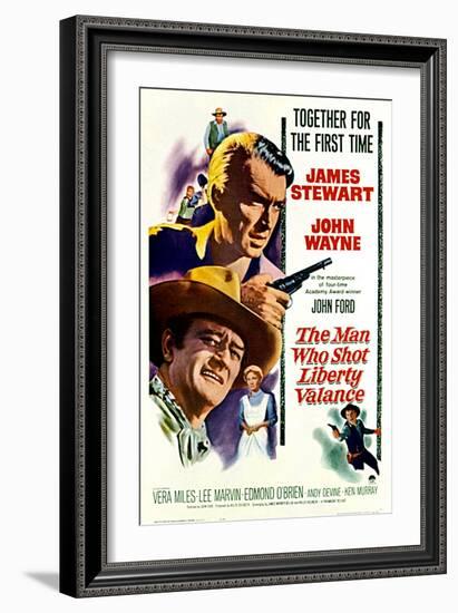 The Man Who Shot Liberty Valance, James Stewart, John Wayne, Vera Miles, 1962-null-Framed Art Print