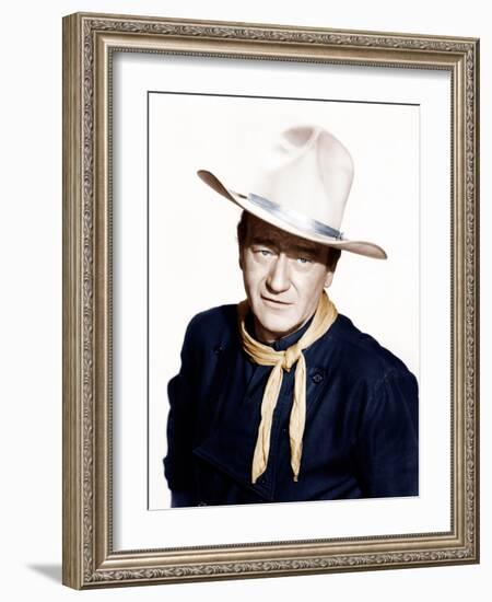 THE MAN WHO SHOT LIBERTY VALANCE, John Wayne, 1962-null-Framed Photo