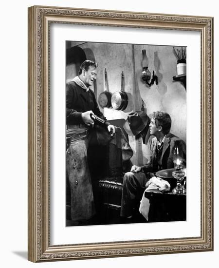 The Man Who Shot Liberty Valance, John Wayne, James Stewart, 1962-null-Framed Premium Photographic Print