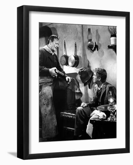 The Man Who Shot Liberty Valance, John Wayne, James Stewart, 1962-null-Framed Premium Photographic Print