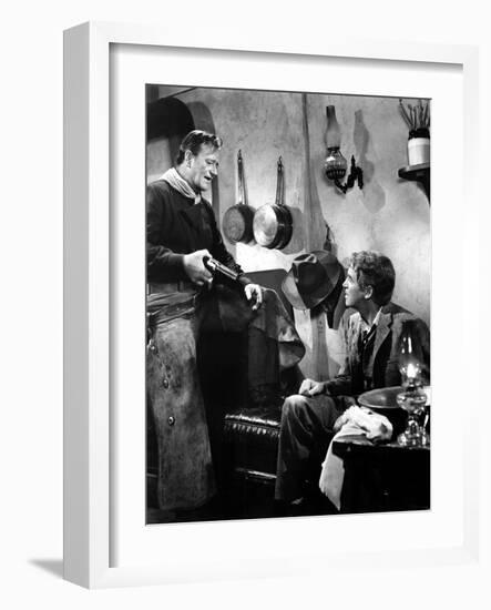 The Man Who Shot Liberty Valance, John Wayne, James Stewart, 1962-null-Framed Premium Photographic Print