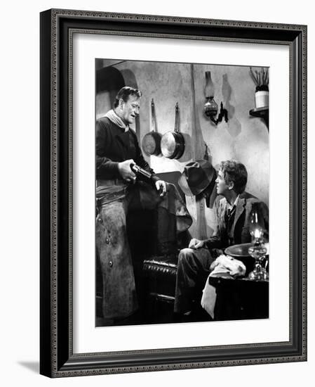 The Man Who Shot Liberty Valance, John Wayne, James Stewart, 1962-null-Framed Premium Photographic Print