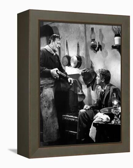 The Man Who Shot Liberty Valance, John Wayne, James Stewart, 1962-null-Framed Stretched Canvas