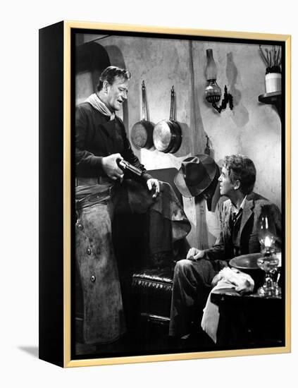 The Man Who Shot Liberty Valance, John Wayne, James Stewart, 1962-null-Framed Stretched Canvas