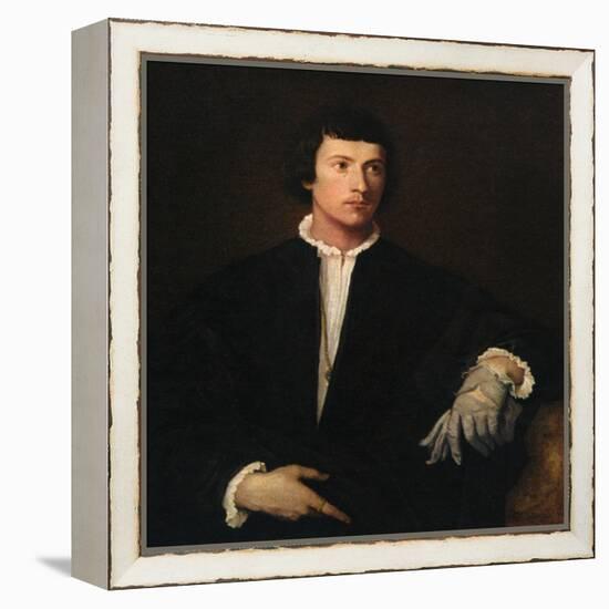 The Man with a Glove, C1520-Titian (Tiziano Vecelli)-Framed Premier Image Canvas