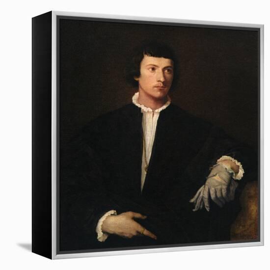 The Man with a Glove, C1520-Titian (Tiziano Vecelli)-Framed Premier Image Canvas