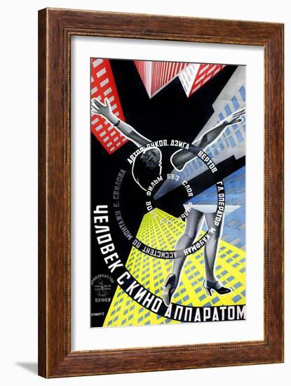 The Man with a Movie Camera, 1929-null-Framed Premium Giclee Print