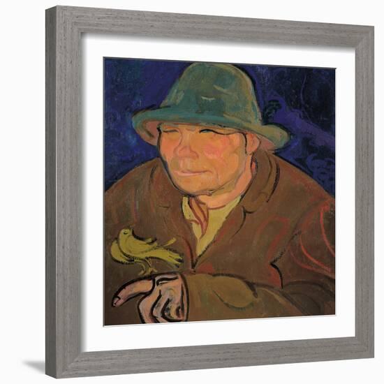 The Man with the Canary-Gino Rossi-Framed Giclee Print