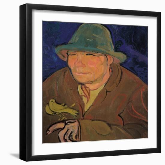 The Man with the Canary-Gino Rossi-Framed Giclee Print