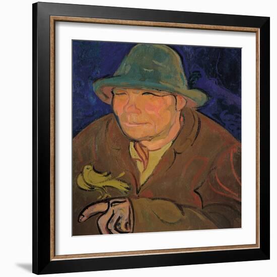 The Man with the Canary-Gino Rossi-Framed Giclee Print