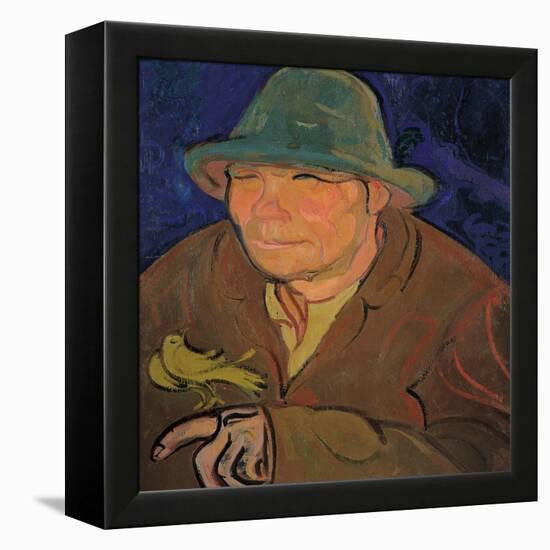 The Man with the Canary-Gino Rossi-Framed Premier Image Canvas