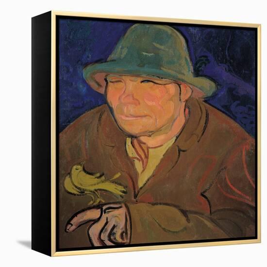 The Man with the Canary-Gino Rossi-Framed Premier Image Canvas