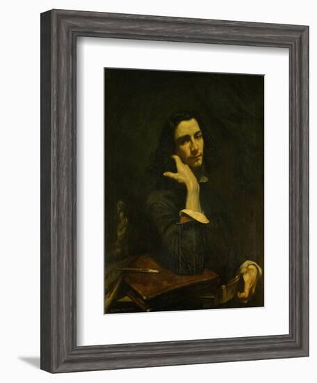 The Man with the Leather Belt, Self-Portrait, 1846-Gustave Courbet-Framed Giclee Print