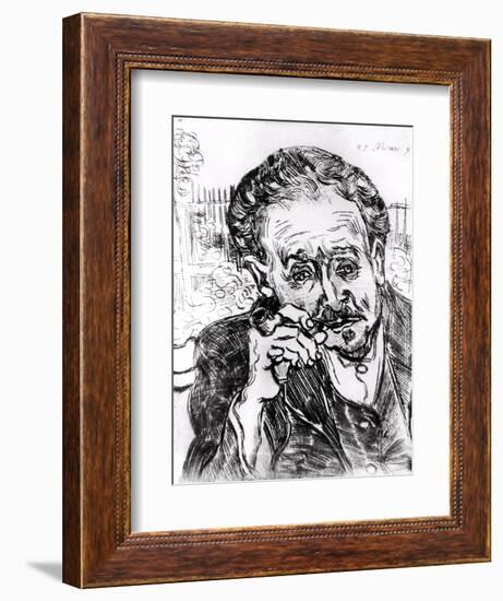 The Man with the Pipe, Portrait of Doctor Paul Gachet 15th March 1890-Vincent van Gogh-Framed Giclee Print