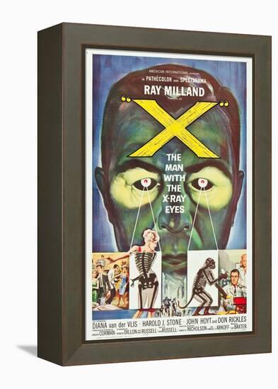 The Man With the X-Ray Eyes, poster art, 1963-null-Framed Stretched Canvas