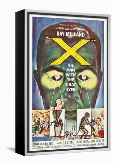 The Man With the X-Ray Eyes, poster art, 1963-null-Framed Stretched Canvas