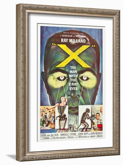 The Man With the X-Ray Eyes, poster art, 1963-null-Framed Art Print