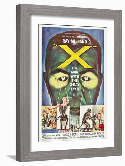 The Man With the X-Ray Eyes, poster art, 1963-null-Framed Art Print