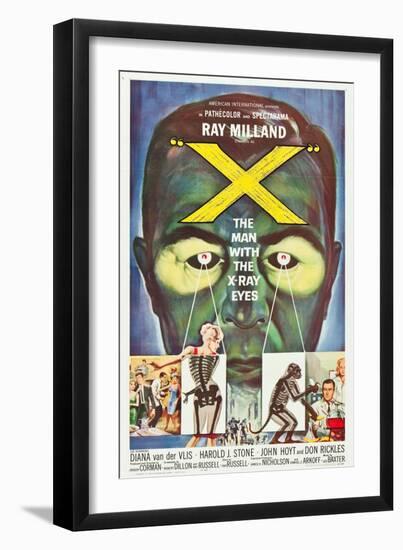 The Man With the X-Ray Eyes, poster art, 1963-null-Framed Art Print