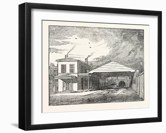 The Manchester and Liverpool Railway: Entrance of the Tunnel at Edge Hill-null-Framed Giclee Print