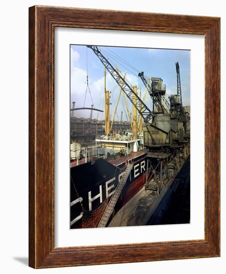 The Manchester Renown Being Loaded with Steel for Export, Manchester, 1964-Michael Walters-Framed Photographic Print