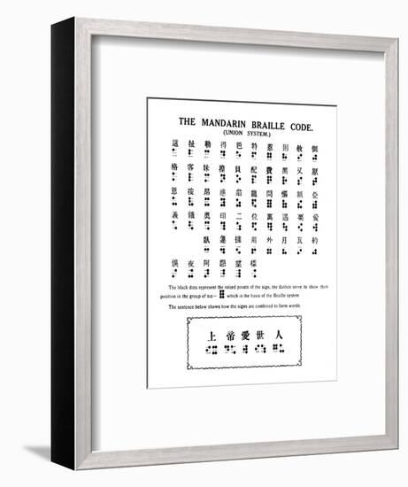 'The Mandarin Braille Code (Union System)', 1919-Unknown-Framed Giclee Print