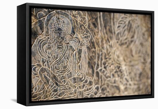 The Mani Stone Carvings in Manaslu Region are Some of Most Detailed and Beautiful in Himalayas-Alex Treadway-Framed Premier Image Canvas
