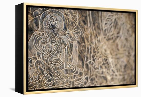 The Mani Stone Carvings in Manaslu Region are Some of Most Detailed and Beautiful in Himalayas-Alex Treadway-Framed Premier Image Canvas