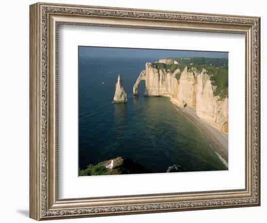 The Manneport Arch and Aiguille of Etretat Cliffs, France-Franz-Marc Frei-Framed Photographic Print