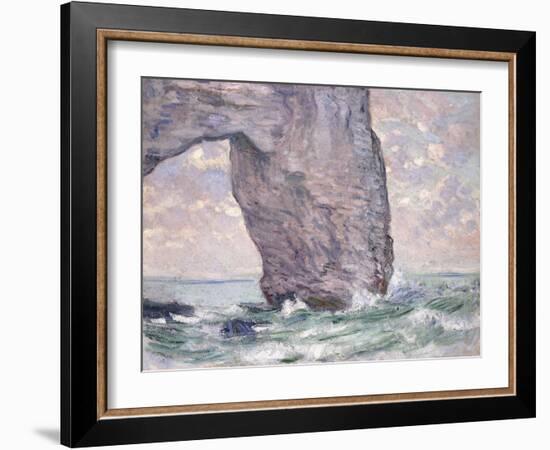 The Manneporte Seen from Below, 1883-Claude Monet-Framed Giclee Print