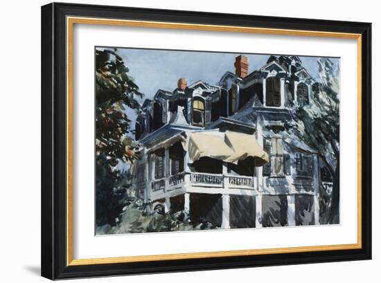 The Mansard Roof-Edward Hopper-Framed Giclee Print