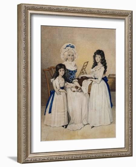 The Mansion of Peace: Mrs Campell and Her Two Daughters Beside a Pianoforte-Henry Edridge-Framed Giclee Print