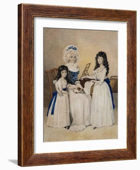 The Mansion of Peace: Mrs Campell and Her Two Daughters Beside a Pianoforte-Henry Edridge-Framed Giclee Print